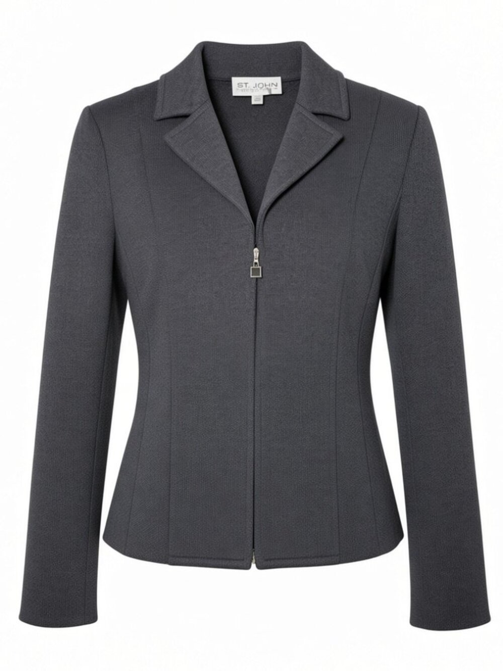 St. John Full Zip Blazer - Size 6 - Charcoal Grey